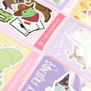 Valentines Cuties Frogs autocollants pack de 5 - Couverture de carnet de croquis Autocollants pour ordinateur portable 3