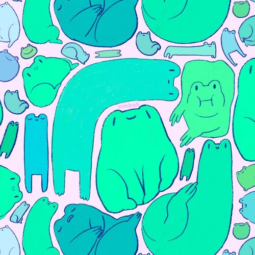 Squishy frogs wallpaper set - Phone - Tablet - Desktop - Froggy pattern - Home screen