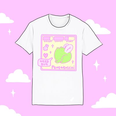 Camiseta Frogagotchi - Camiseta Algodón Orgánico - Ropa Froggy - Blanco