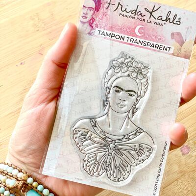 Tampon transparent "La femme au papillon" Frida Kahlo®