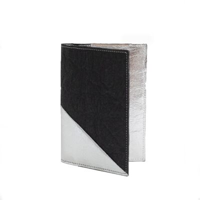 Delia Passport Cover - Black & Silver