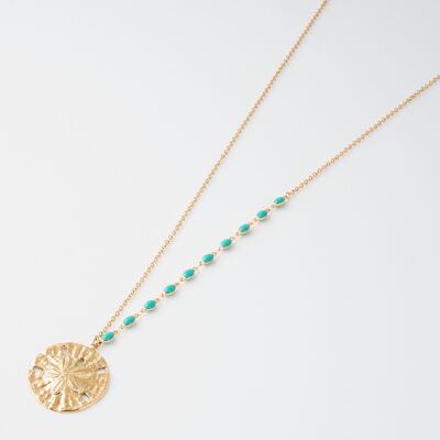 Turquoise sea urchin necklace