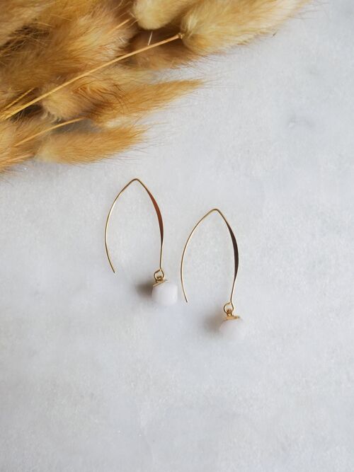 Boucles Maria, jade blanc