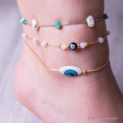 Evil eye 18ct Gold Plated anklets