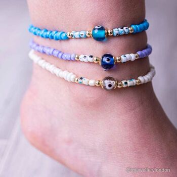 CHEVILLES SUMMER VIBES PERLES EVIL EYE 1