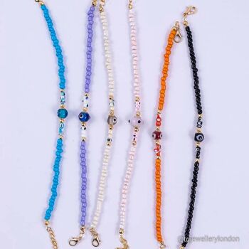 CHEVILLES SUMMER VIBES PERLES EVIL EYE 3