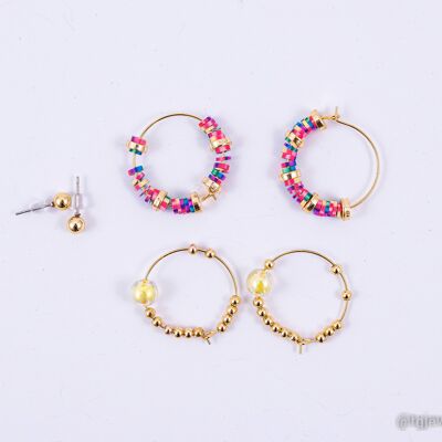 BOUCLES D'OREILLES CRÉOLES COLORÉES