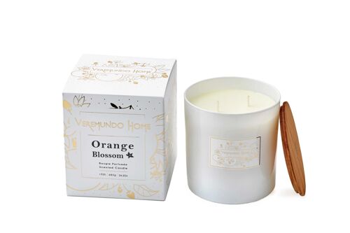 Paris Scented Candle 12x12 - WHITE DESIGN - Orange Blossom