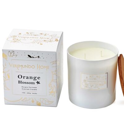 Paris Scented Candle 12x12 - WHITE DESIGN - Orange Blossom