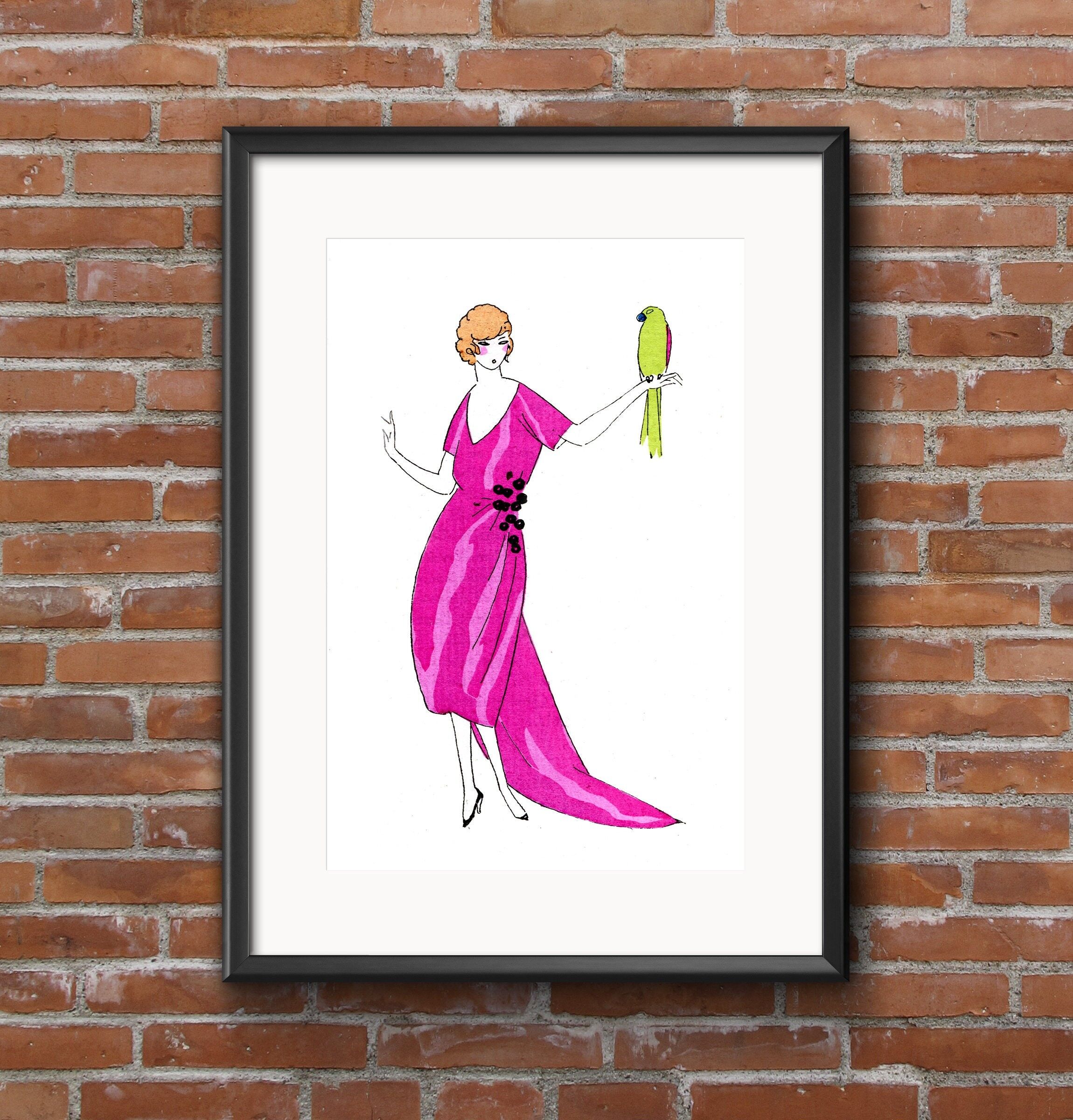 Buy wholesale Art-Deco A2 Poster, ' Lady with Purple Dress' Wall