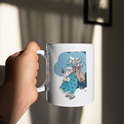 Christmas Mug, 'Blue Santa' Mug, Art-Deco Coffee, Tea Cup, Christmas Present
