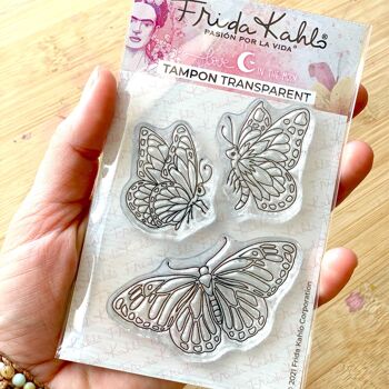 3 Tampons transparents "Délicats papillons" Frida Kahlo® 1