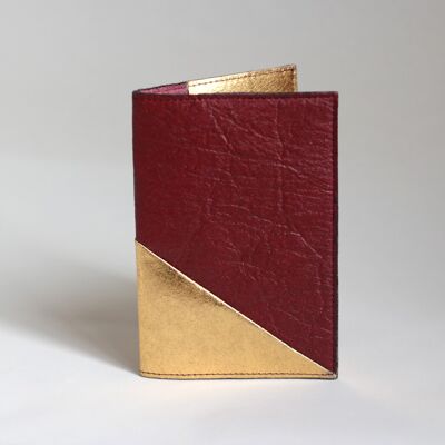 Delia Passport Cover - Burdeos y oro