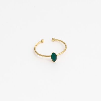 Mini Jeannette green agate ring