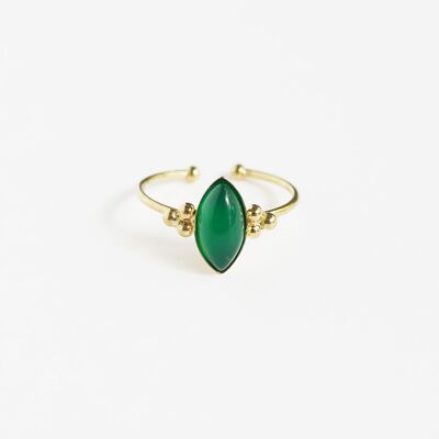 Jeannette green agate ring