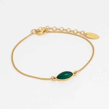 Bracelet Henriette agate verte