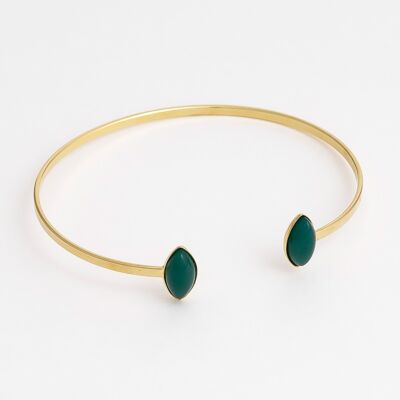 Henriette green agate bangle