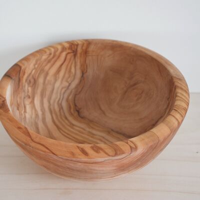 Grand bol en bois d'olivier - 2,54 - 24 cm x 11,5 cm