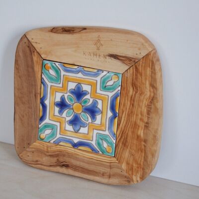 Warda coaster / Olive wood and ceramic - Model 2