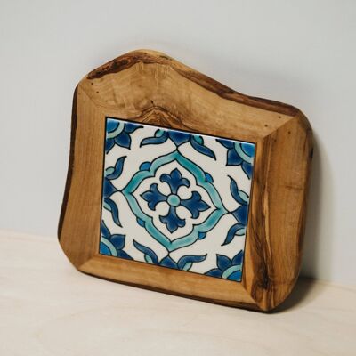 Warda coaster / Olive wood and ceramic - Model 1