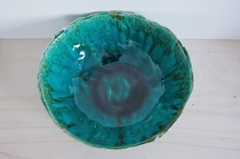 Saladier en céramique dans les tons vert et bleu - 1.98 2