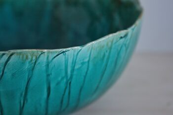 Saladier en céramique dans les tons vert et bleu - 1.98 3