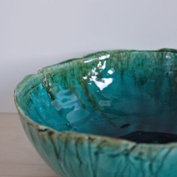 Saladier en céramique dans les tons vert et bleu - 1.98 4