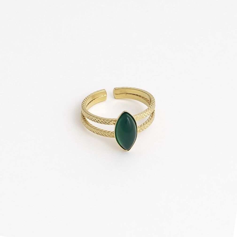 Henriette doppio anello agata verde
