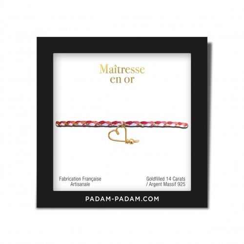 Bracelet maitresse en or goldfilled corail