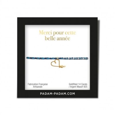 Bracelet merci pour cette belle année goldfilled rose canard