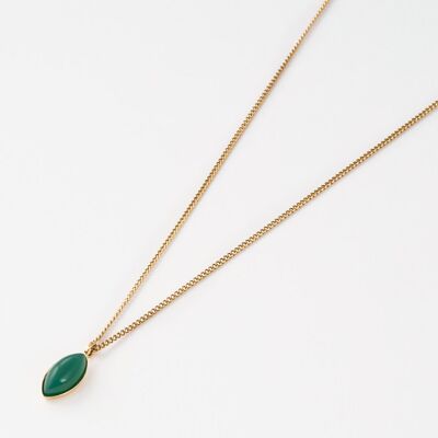 Henriette green agate choker