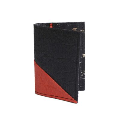 Jesselyn Double Card Holder - Black & Paprika