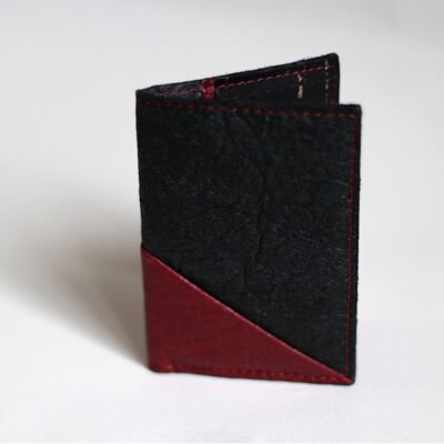 Jesselyn Double Card Holder - Black & Burgundy