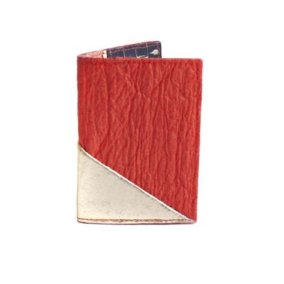 Jesselyn Double Card Holder - Paprika & Gold