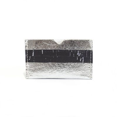 Terra slim card holder - Silver & Cork