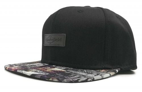 Skate Cap Black - Snapback Cap with Picture Print