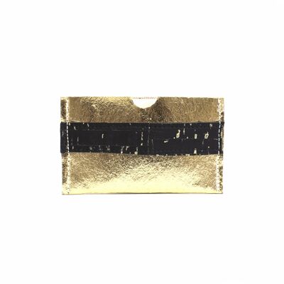 Terra slim card holder - Gold & Cork