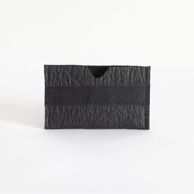 Terra slim card holder - Black & Cork