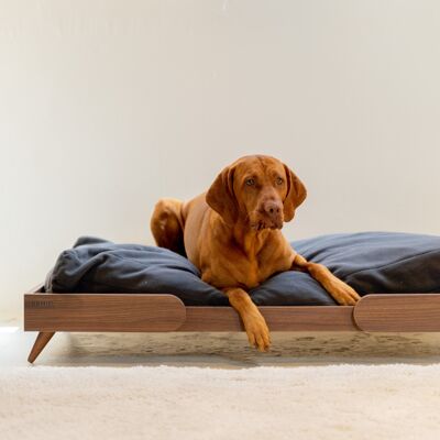 Cama para perro de madera Kamiel XL -117x73x20cm- madera oscura