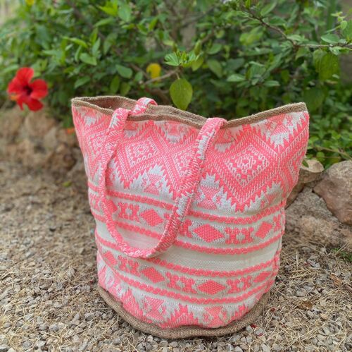 ROUND BAG HANDLOOM BIG ROSA