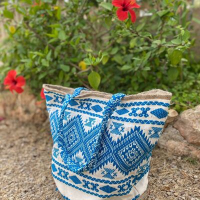 SAC ROND HANDLOOM BIG BLEU