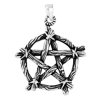 Stunning Stick Pentagram Silver Pendant