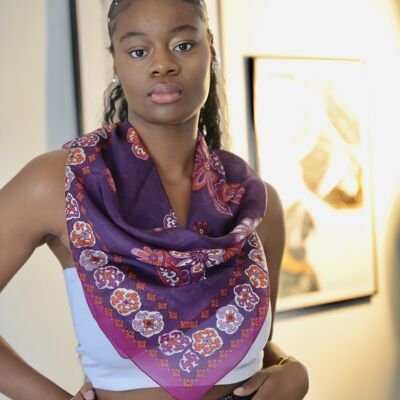 Purple Mandala Silk Scarf