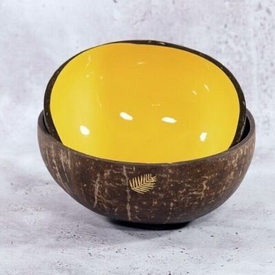 Shiny mustard yellow coconut bowl by MonJoliBol