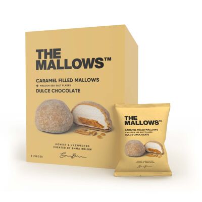 Malvaviscos Rellenos de Caramelo + Chocolate Dulce + Copos de Sal Marina Maldon 5 x 16g.