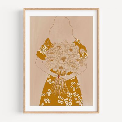 Affiche Fille au Bouquet