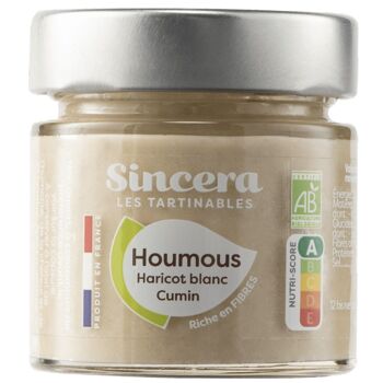 Tartinable Apéritif - Houmous de Haricot Blanc au Cumin Bio 100g 1