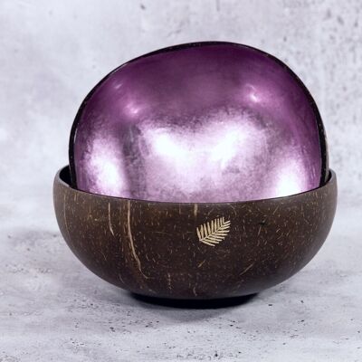 Purple metal coconut bowl by MonJoliBol