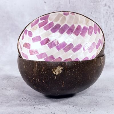 Purple mosaic coconut bowl by MonJoliBol