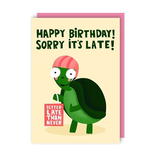 Late Birthday Card pack of 6